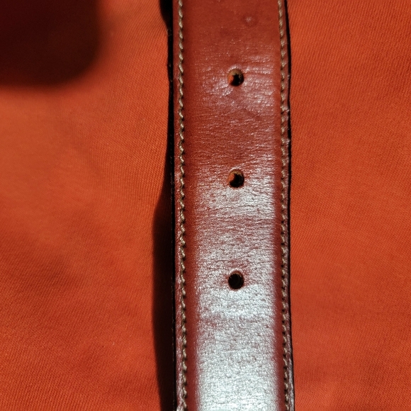 Gianfranco Ferre Red Leather Belt with Gold Accents - Picture 4 of 9